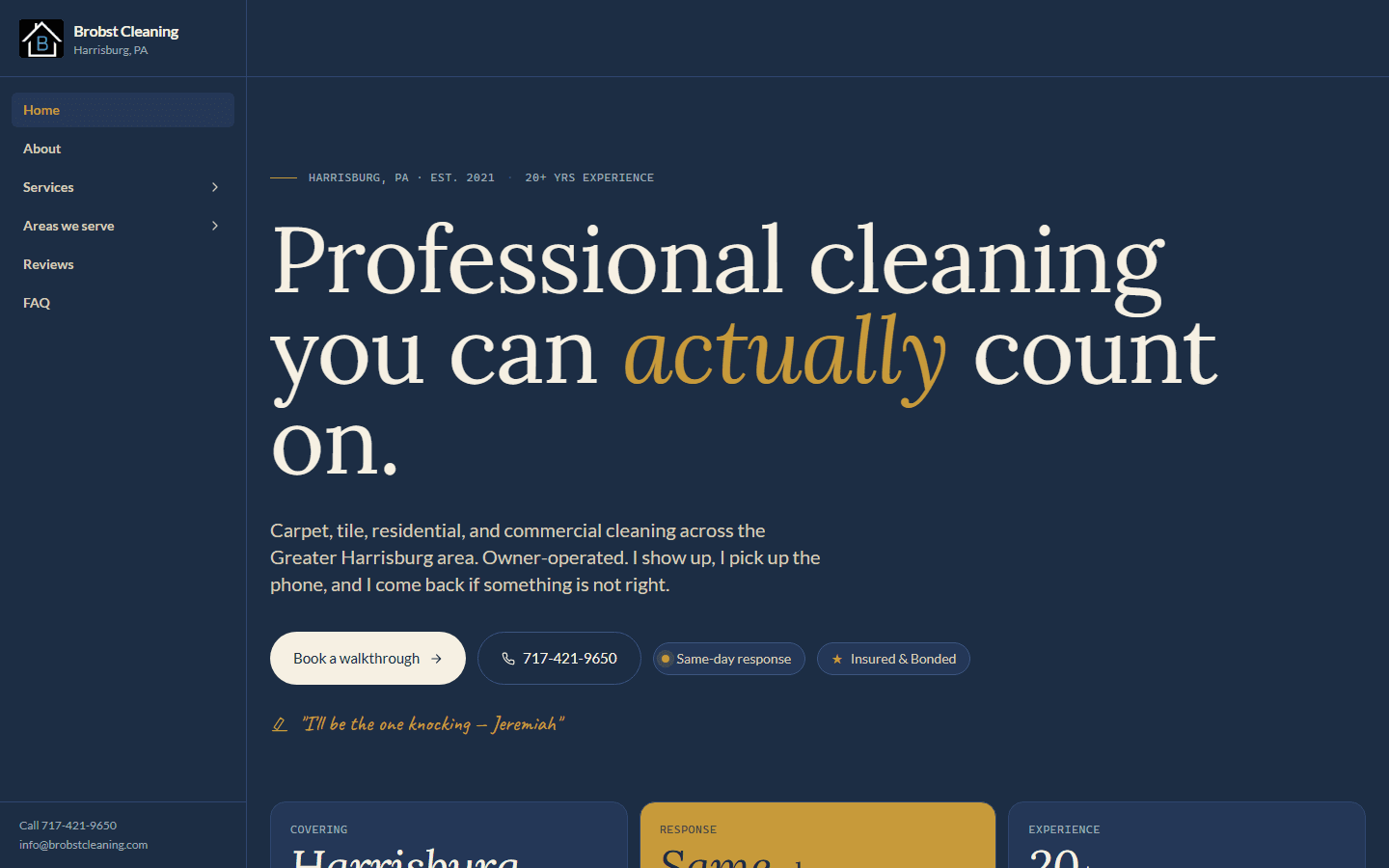 Brobst Cleaning — Cleaning website